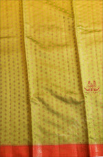 CHINIYA SAREE IN GREEN COLOUR WITH BANARAS DESIGN BODY AND CONTRAST COLOUR PALLU & BLOUSE