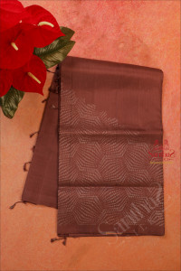 borderless-bole-brown-colour-body-with-silver-zari-fancy-butta-with-self-blouse