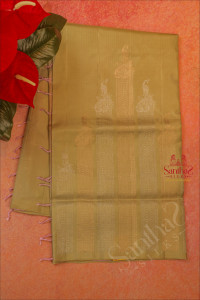 borderless-pistha-green-colour-body-with-golden-and-silver-neem-zari-with-contrast-blouse-pallu