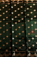  CHINIYA SAREE IN DARK GREEN COLOUR WITH SILVER ZARI BUTTA AND CONTRAST COLOUR PALLU & BLOUSE