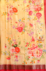  MANGALAGIRI COTTON BODY IN SANDAL COLOUR WITH DIGITAL PRINT DESIGN AND CONTRAST COLOUR PALLU & BLOUSE