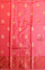 SATIN BANARAS SAREE IN FUSCIA PINK COLOUR WITH ZARI MOTIF WITH SELF BLOUSE