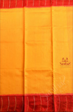 JUTE COTTON IN MANGO YELLOW COLOUR WITH CONTRAST COLOUR PALLU & BLOUSE