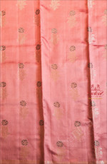 PERSIAN PINK COLOUR CHINIYA SAREE WITH FLORAL ZARI BUTTA WITH SELF BLOUSE