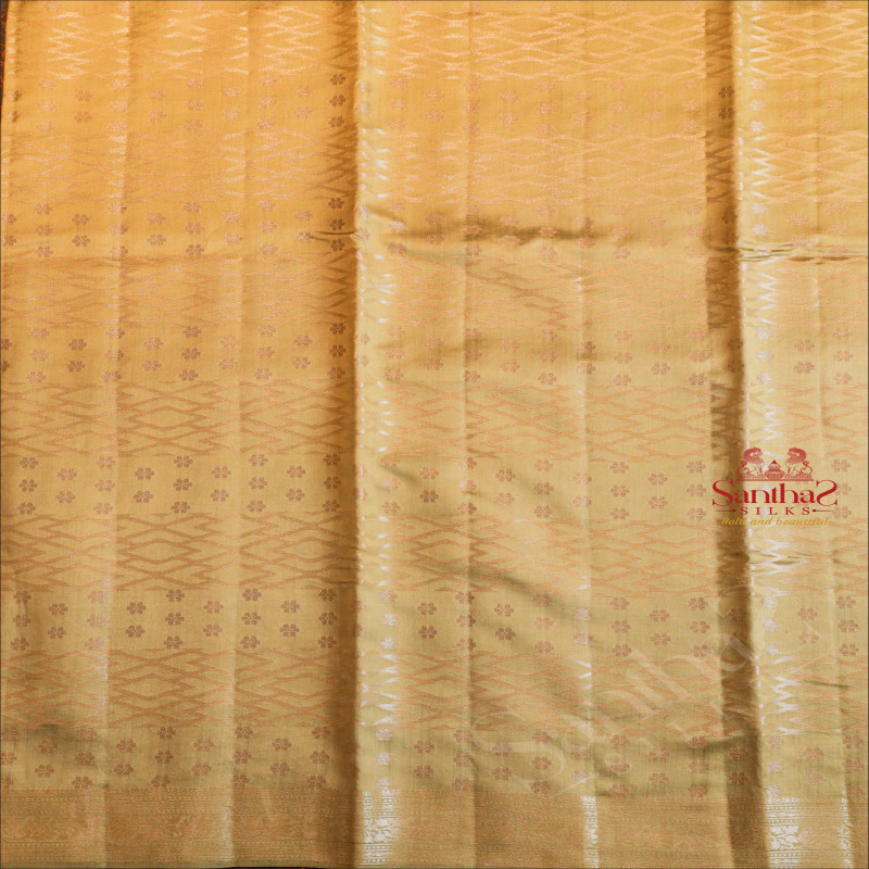 PASTEL GREEN COLOUR CHINIYA SAREE WITH BANARASI DESIGN BODY AND CONTRAST COLOUR PALLU & BLOUSE