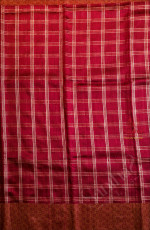MULBERRY PURPLE COLOUR RAW SILK CHECKED SAREE WITH SELF BLOUSE & BORDER