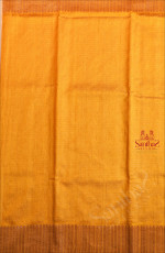 MUSTARD YELLOW COLOUR RAW SILK SAREE BODY WITH GOLDEN ZARI STRIPS AND SELF COLOUR PALLU & BLOUSE