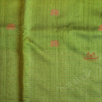 BOTTLE GREEN COLOUR RAW SILK SAREE BODY WITH GOLDEN & SILVER ZARI STRIPS & BUTTAS AND CONTRAST COLOUR PALLU & BLOUSE