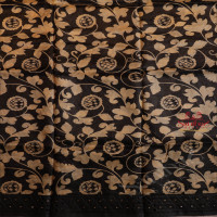 BLACK COLOUR TUSSAR SAREE WITH KALAMKARI PRINT WITH SELF BLOUSE