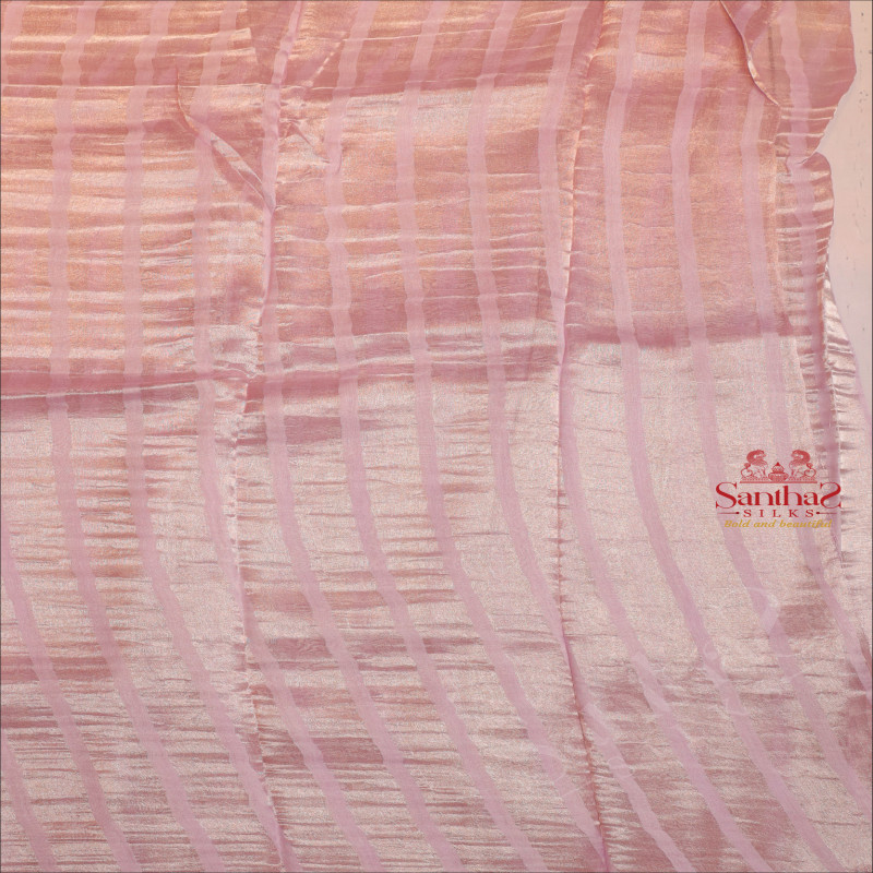  MANGALAGIRI TISSUE SAREE IN VIOLET COLOUR AND CONTRAST DESIGNER BLOUSE