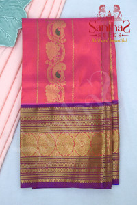 light-pink-body-in-zari-butta-with-contrast-blouse-border