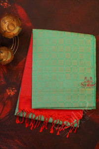 turquoise-blue-colour-body-with-golden-zari-fancy-butta-and-contrast-colour-pallu-blouse