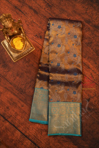 navy-blue-colour-body-with-golden-zari-motifs-and-contrast-pallu-blouse