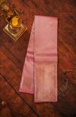 PINK COLOUR BODY WITH JACQUARD EMBOSED SILVER BUTTA WITH SELF BLOUSE & BORDER