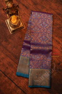 violet-colour-body-with-jacquard-embosed-butta-with-contrast-blouse-border
