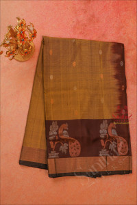 mehendhi-green-colour-body-with-golden-zari-butta-with-contrast-blouse-border