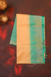 sandal-colour-body-with-golden-zari-paithani-butta-with-contrast-blouse-border