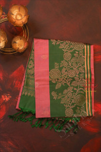 dusty-pink-colour-body-with-golden-zari-butta-with-contrast-blouse-border