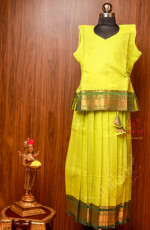 GREEN COLOUR PAVADAI WITH TOP