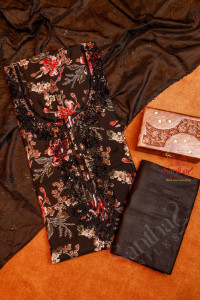 black-colour-fancy-unstitched-salwar-suit