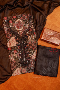 black-colour-fancy-unstitched-salwar-suit