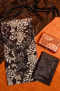 black-colour-fancy-unstitched-salwar-suit