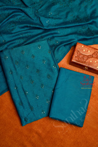blue-colour-semi-tussar-unstitched-salwar-suit