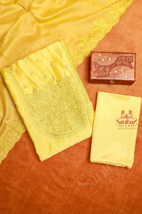 lemon-yellow-semi-tussar-unstitched-salwar-suit