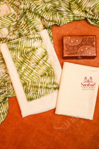 green-colour-semi-tussar-unstitched-salwar-suit