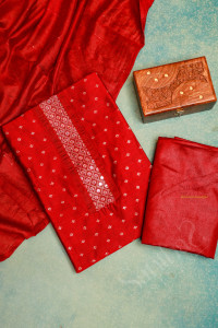 maroon-semi-tussar-unstitched-salwar-suit