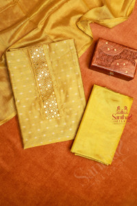 mustard-yellow-semi-tussar-unstitched-salwar-suit
