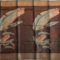  TUSSAR SAREE IN COFFEE BROWN COLOUR
