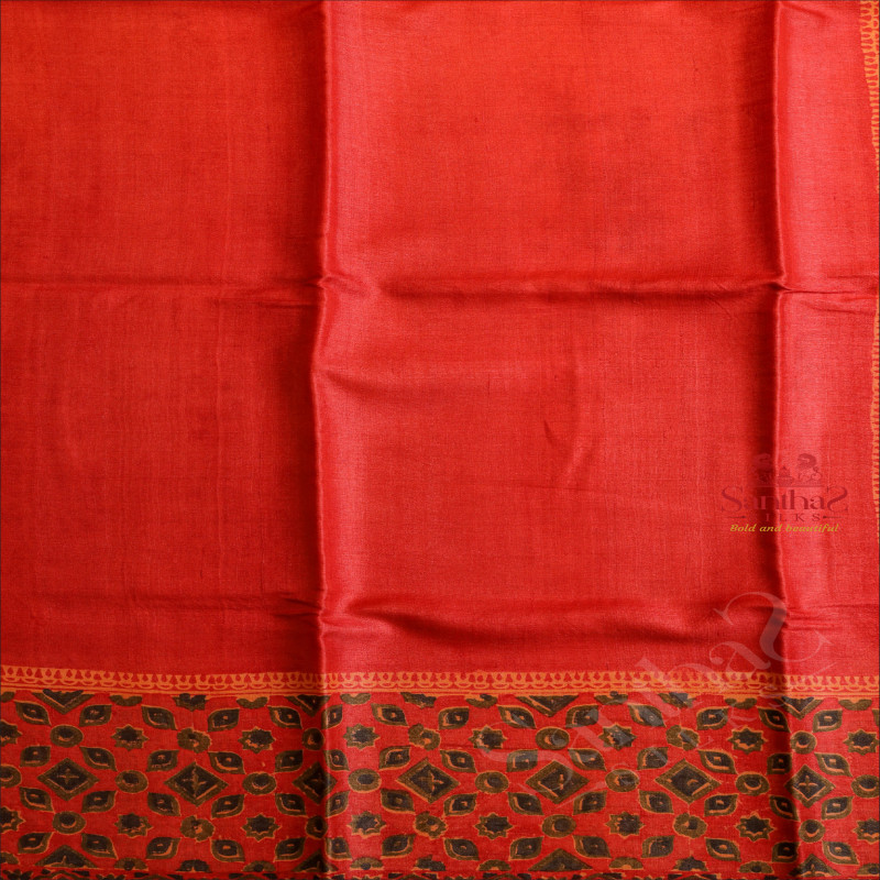  TUSSAR SAREE IN RED COLOUR