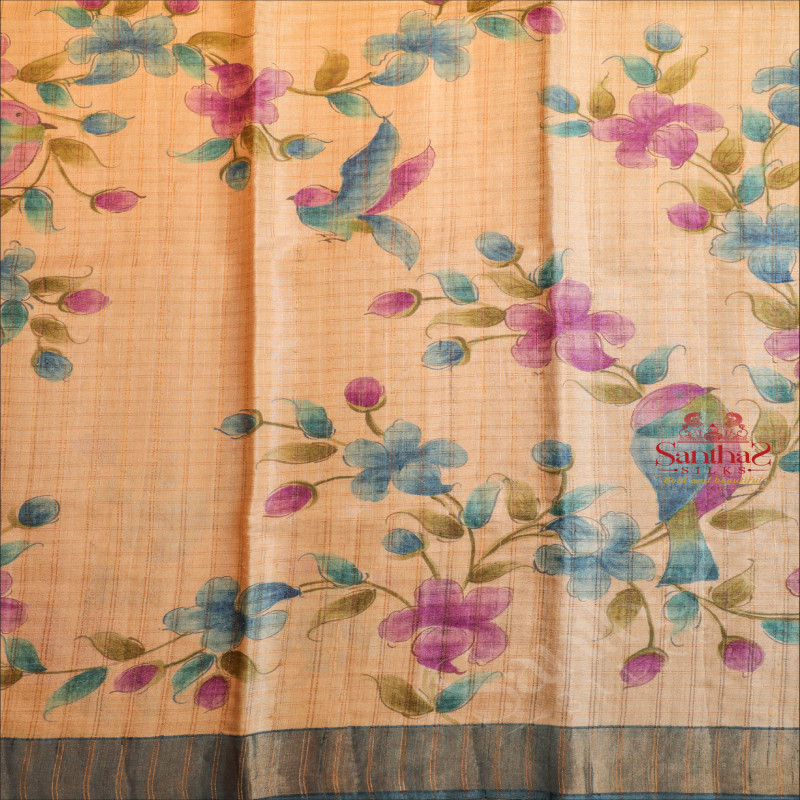  TUSSAR SAREE IN SANDAL COLOUR