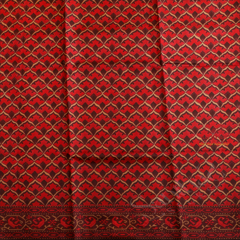  PRINTED SILK SAREE IN PURPLE & BLACK COLOUR