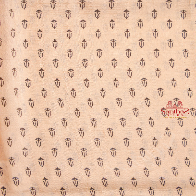  PRINTED SILK SAREE IN HALF WHITE COLOUR