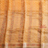  ORGANZA TISSUE IN GOLDISH GREEN COLOUR