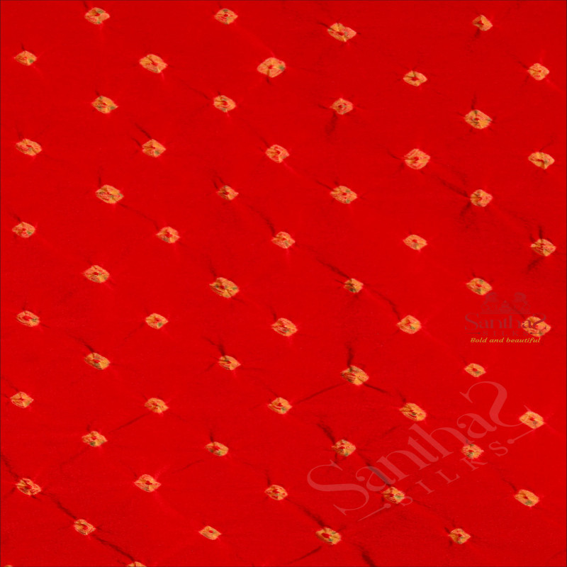 CREPE MATERIAL IN BANDHANI PATTERN SAREE