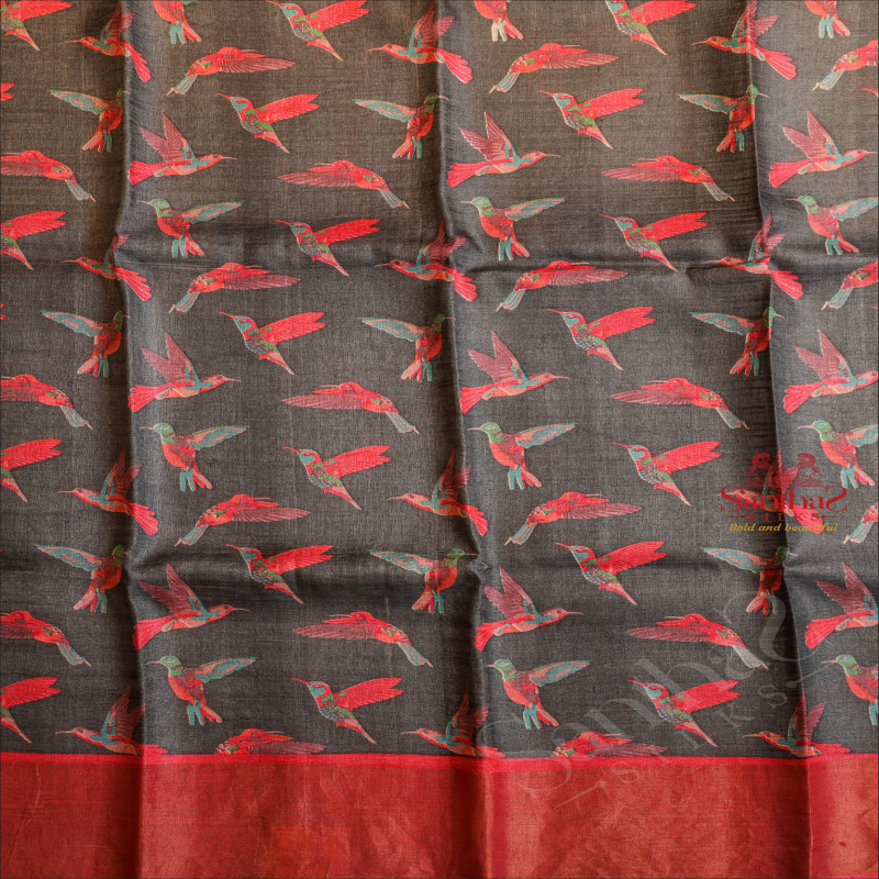  TUSSAR SAREE IN BLUE COLOUR