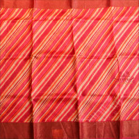 TUSSAR SAREE IN PINK WITH CREAM COLOUR LINES