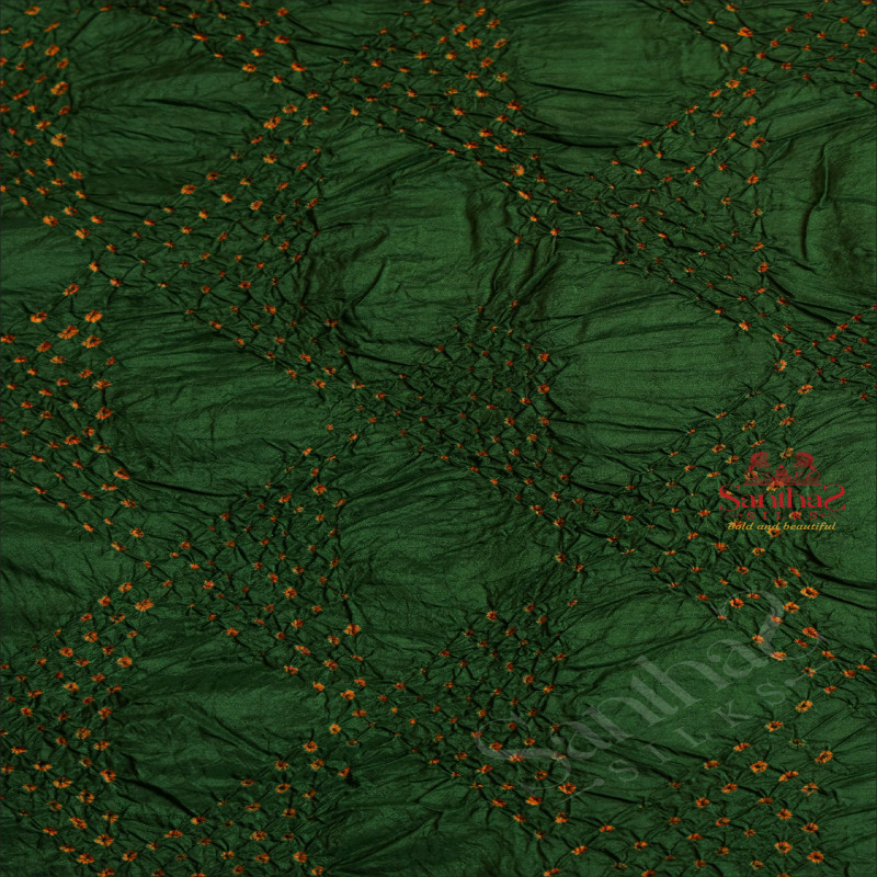  BANDHANI SAREE IN GREEN COLOUR