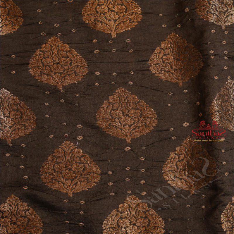  DUPION SAREE IN BLACK COLOUR