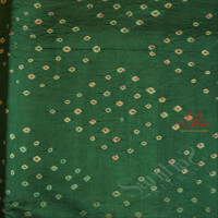  DUPION SAREE IN GREEN COLOUR WITH BANDHANI PATTERN 