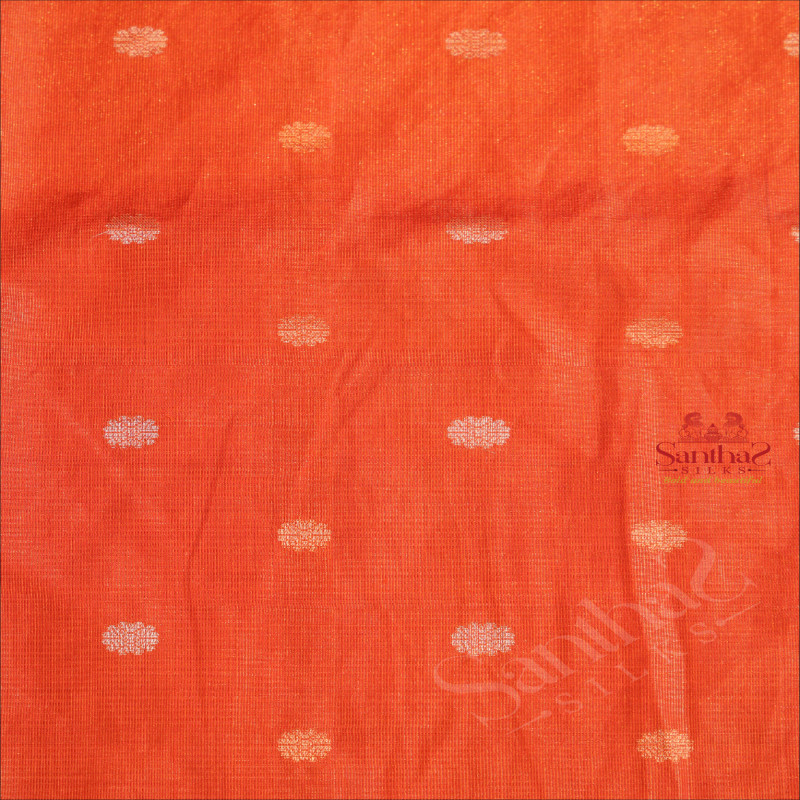 TISSUE BANARAS SAREE IN RUST ORANGE COLOUR 