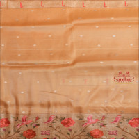 ORGANZA TISSUE SAREE IN METALIC ROSEGOLD COLOUR