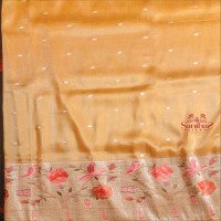  ORGANZA TISSUE SAREE IN METALIC GOLD COLOUR