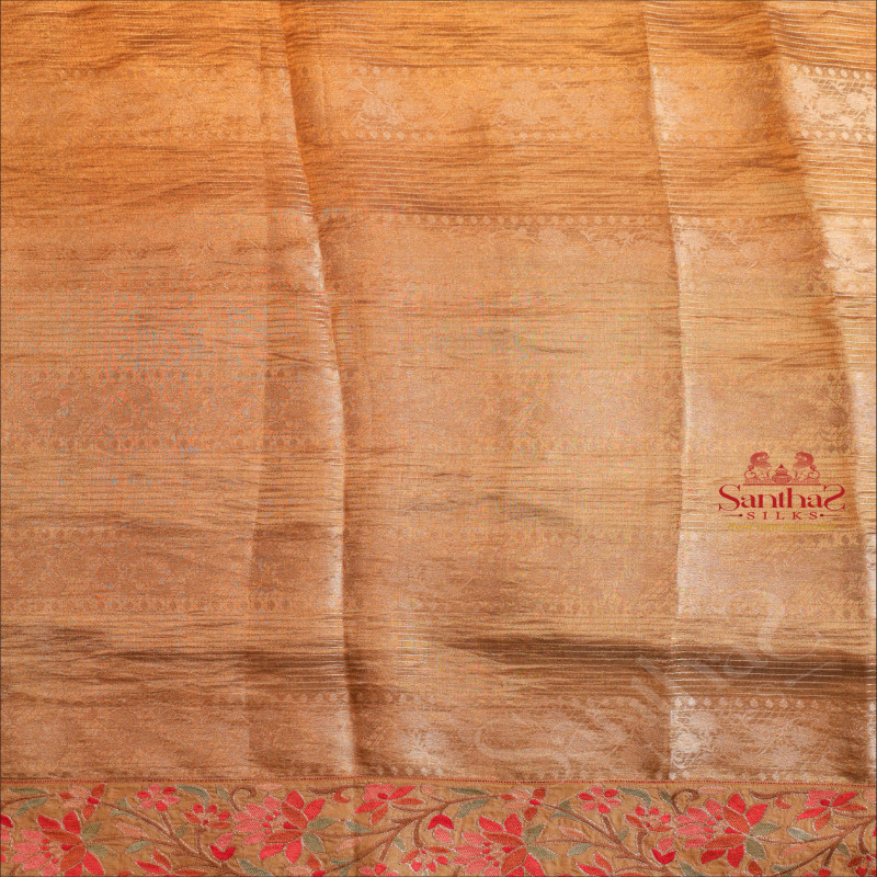  ORGANZA TISSUE SAREE IN METALIC COPPER COLOUR