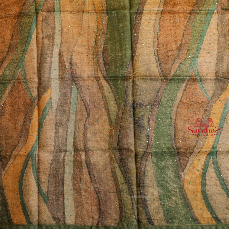  TUSSAR SAREE IN MULTI GREEN COLOUR