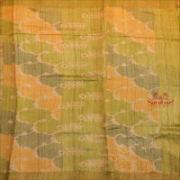  TUSSAR SAREE WITH DIGITAL PRINT IN GREEN COLOUR