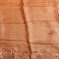  ORGANZA SAREE WITH EMBROIDERY MOTIFS IN LIGHT BROWN COLOUR 